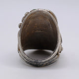 Vintage Sterling 2-Stone Turquoise Feather Ring 6.75