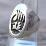 Vintage Sterling Hopi Bear Paw Ring 10.75