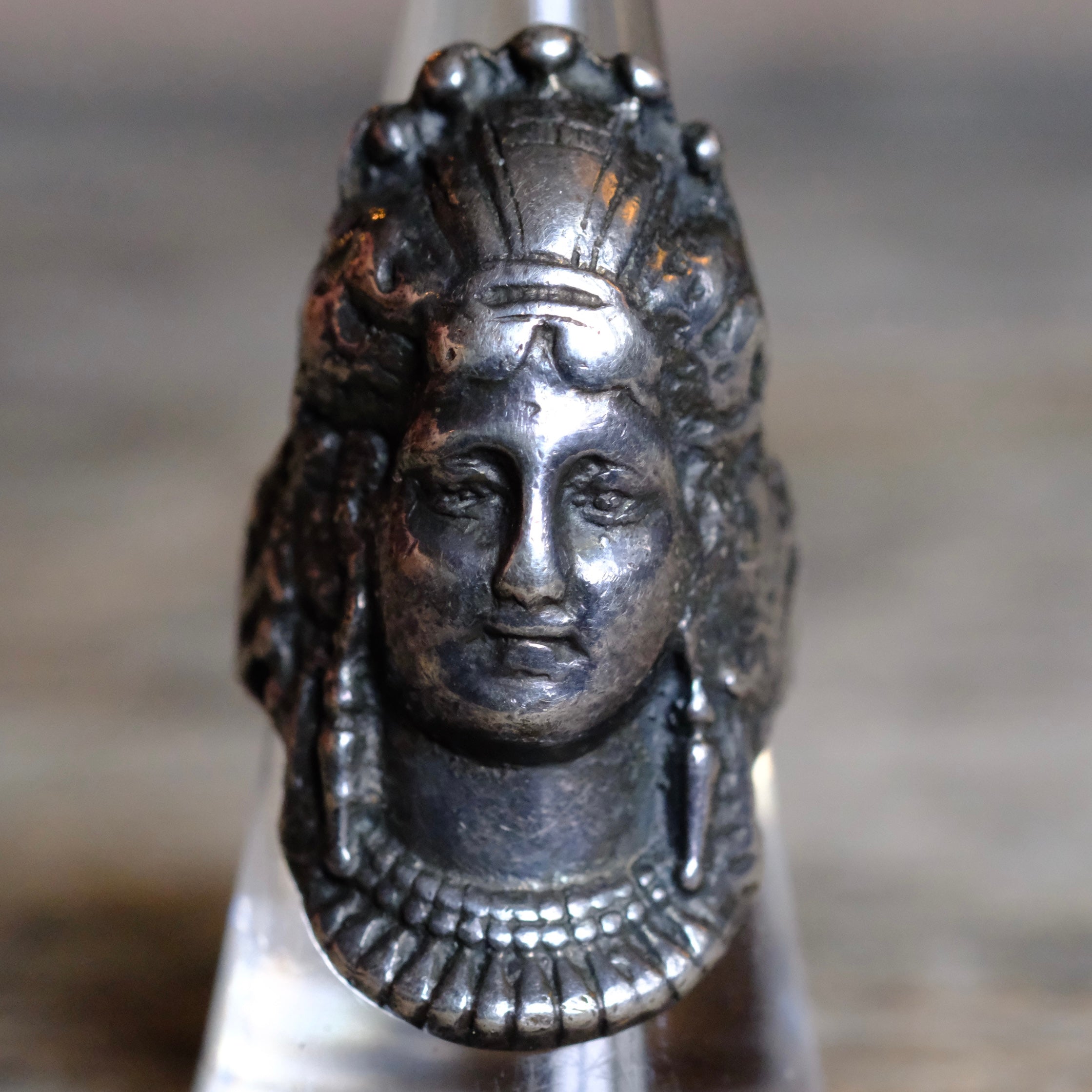 Vintage Sterling Silver Warrior Ring 7.5