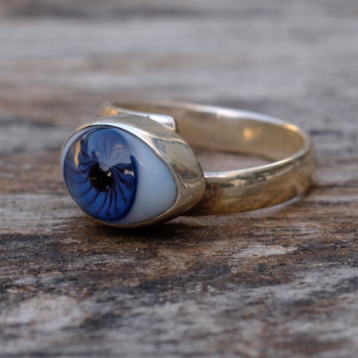 Vintage Sterling Eye Ball Ring 7.75