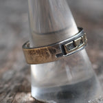 Vintage Sterling and 14k Gold Band 9.75