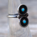 Vintage Sterling 2-Stone Turquoise Ring 4.5