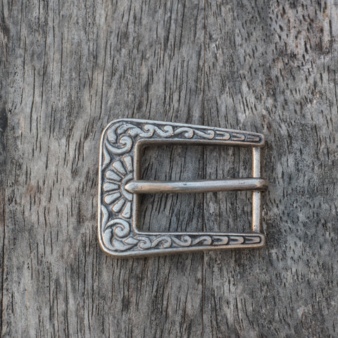 Vintage Ladies Sterling Silver Filigree Belt Buckle .75"