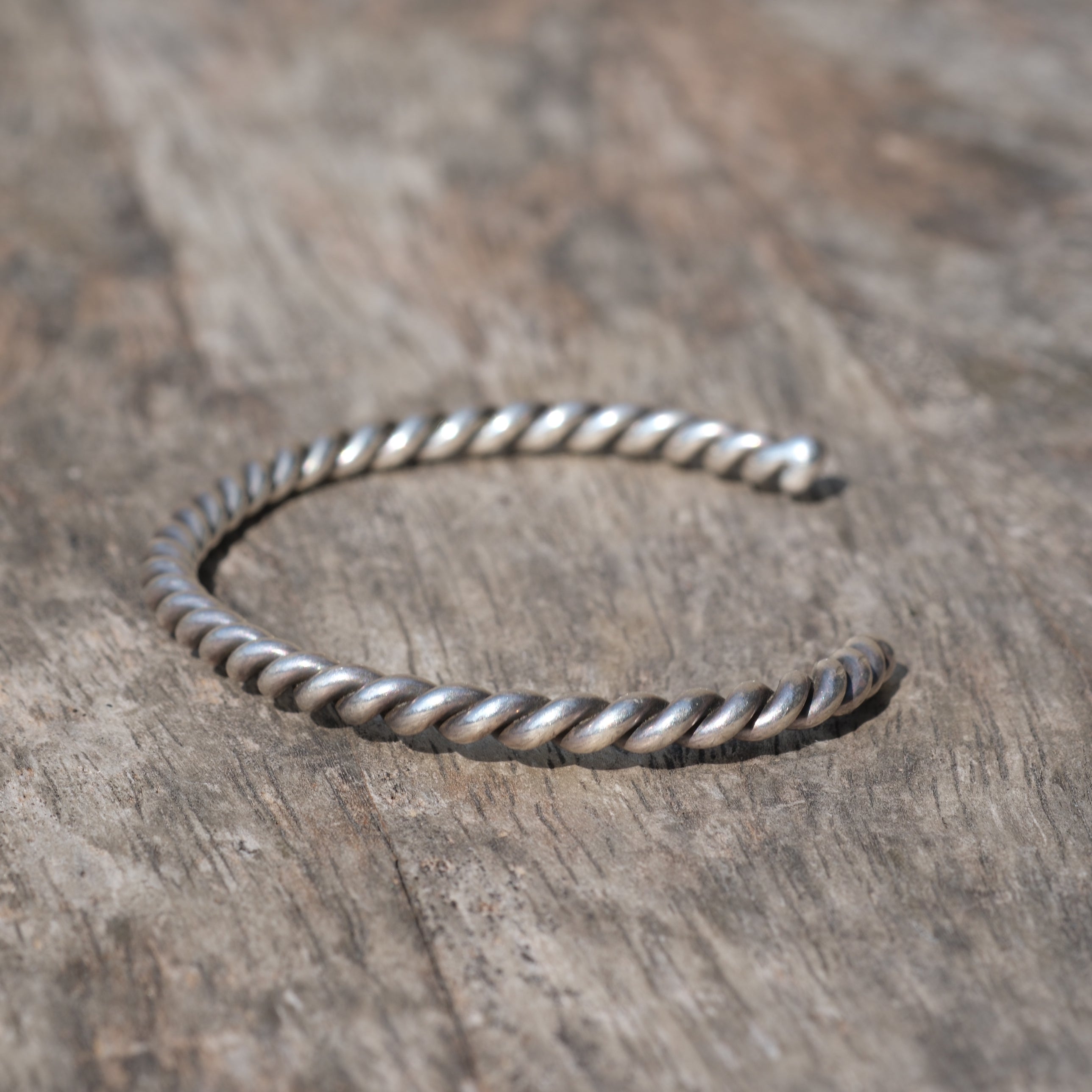 Vintage Sterling Silver Twisted Rope Cuff