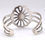 Vintage Sterling Turquoise Sandcast Cuff Bracelet