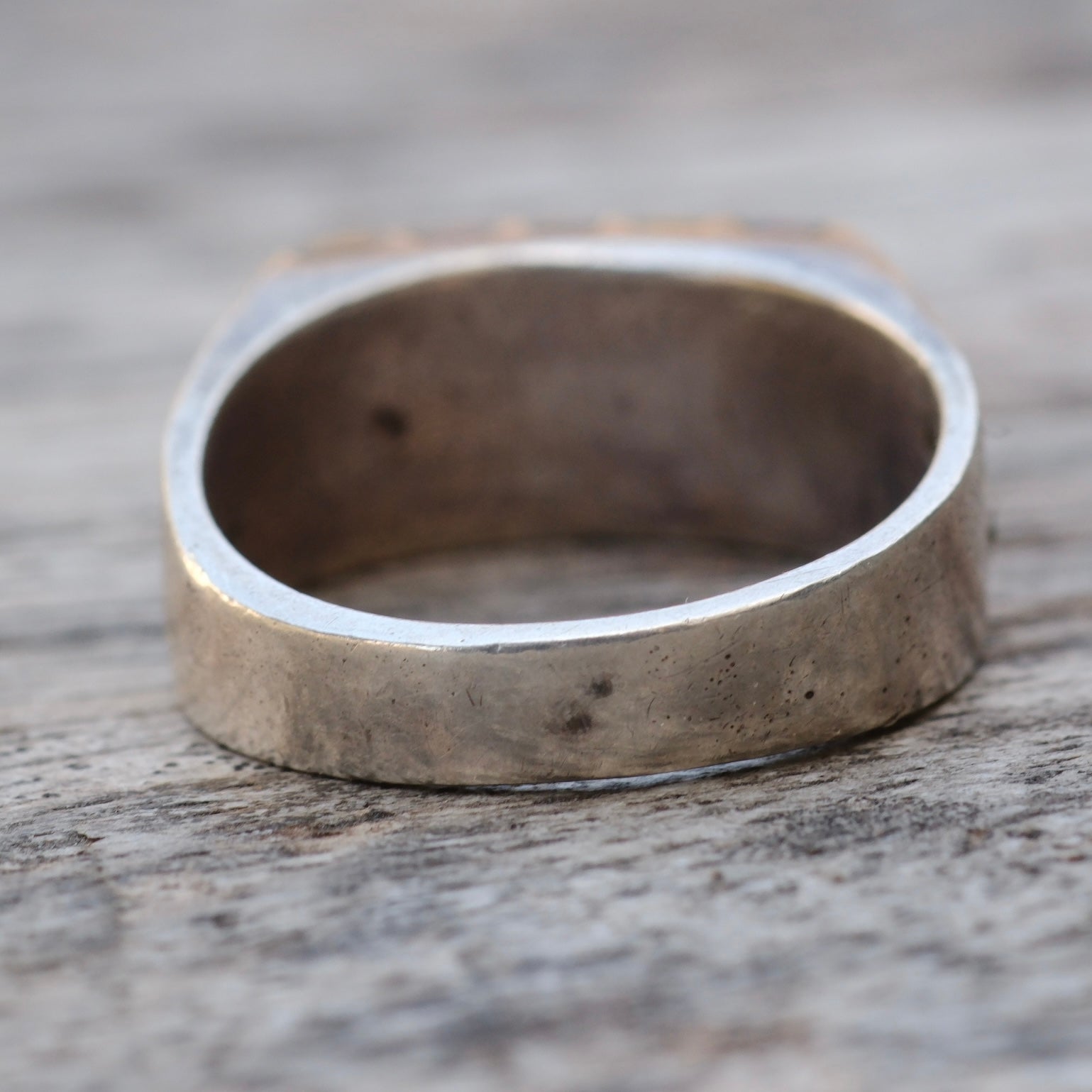 Vintage Sterling Multistone Inlay Ring 9.25