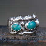Vintage Sterling 3-Stone Turquoise Band 6.75