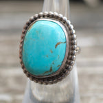 Vintage Sterling Turquoise Ring 4.5