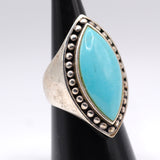 Vintage Sterling Faux Turquoise Ring 6.75
