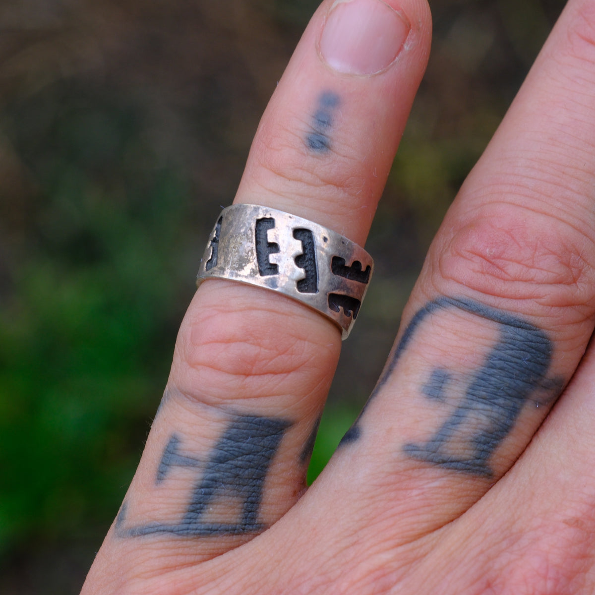 Vintage Sterling Stamped Band Ring 4.5