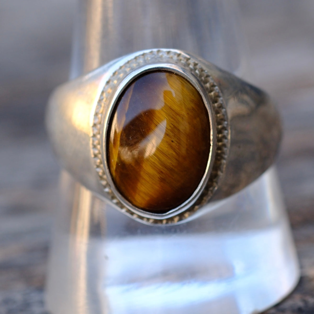 Vintage Sterling Tigers Eye Ring 11