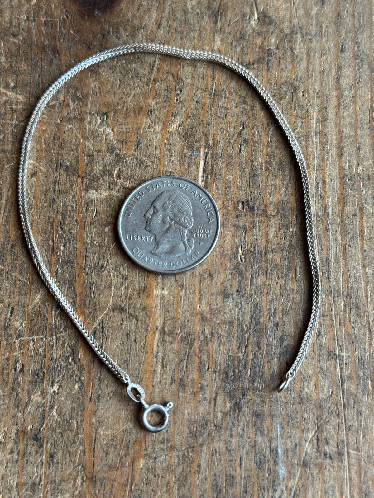 Vintage Sterling Silver Square Foxtail Chain Bracelet