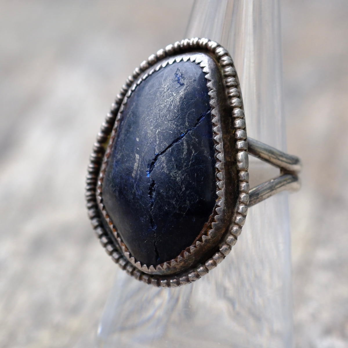 Vintage Sterling Lapis Ring 6.5
