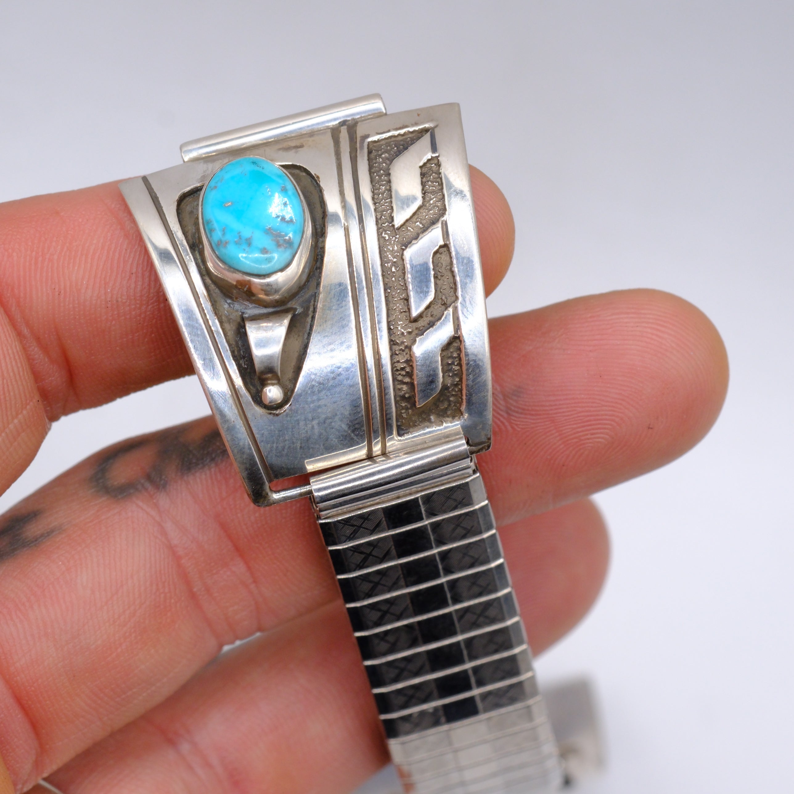 Vintage Sterling Turquoise Watch Band