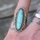 Vintage Sterling Turquoise Ring 5.75