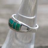 Vintage Sterling Turquoise Inlay Band 6