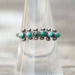Vintage Sterling Turquoise Inlay Band 7.5