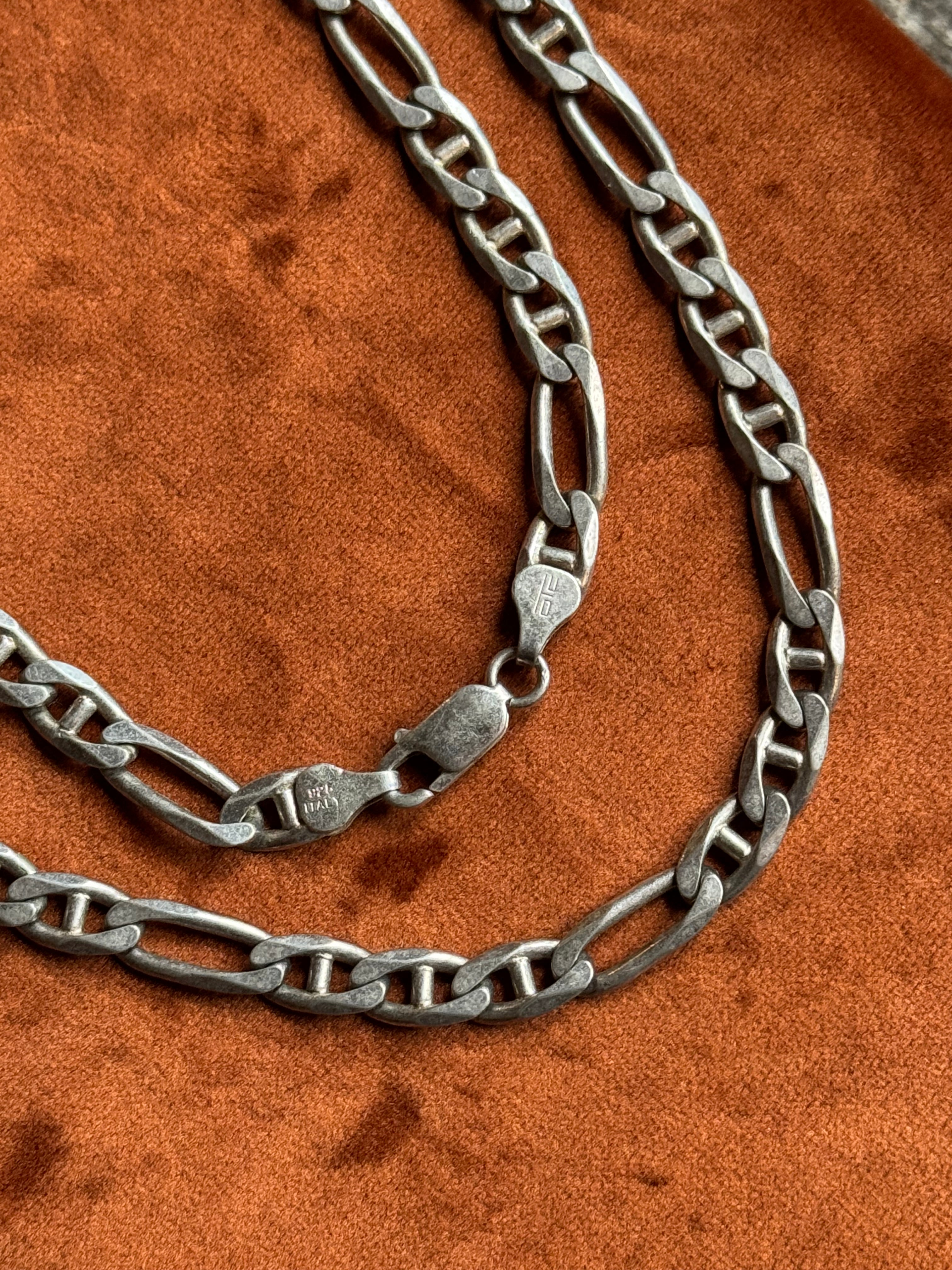 Vintage Sterling Silver 20” Figaro Chain