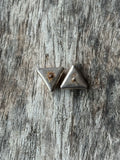 Vintage Sterling Silver Amber Triangular Earrings