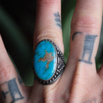 Vintage Sterling Turquoise Arrowhead Ring 7.5