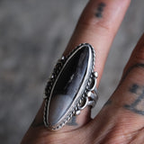 Vintage Sterling Agate Ring 7