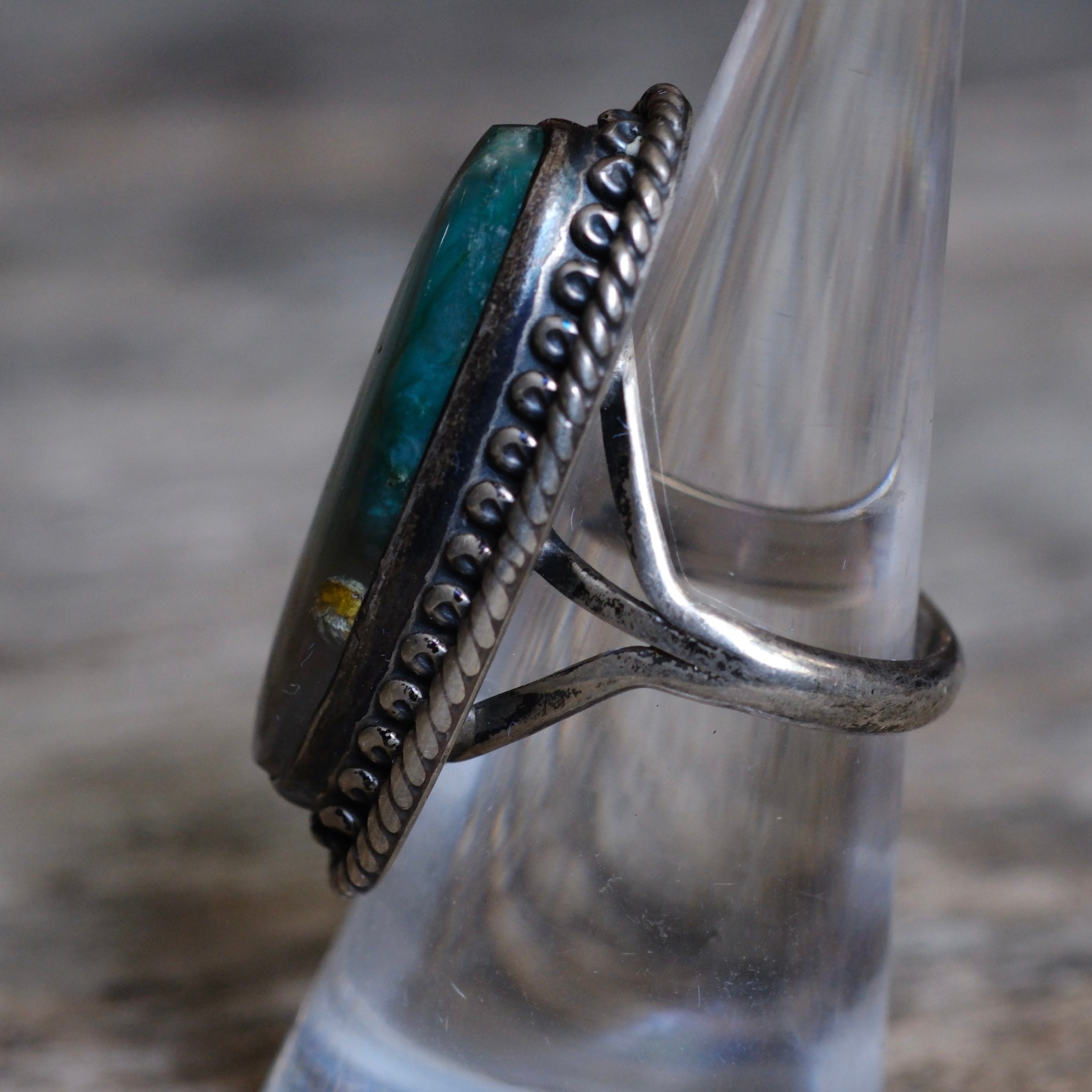 Vintage Sterling Agate Ring 6.5