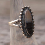 Vintage Sterling Petrified Wood Ring 5.25