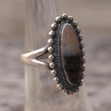 Vintage Sterling Petrified Wood Ring 5.25
