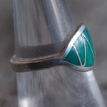 Vintage Sterling Turquoise Inlay Band 7