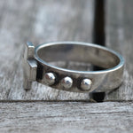 Vintage Sterling Silver Dotted Cross Ring 11.5