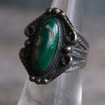Vintage Sterling Turquoise Stamped Band Ring 5.25