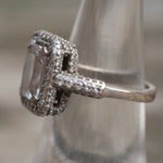 Vintage Sterling CZ Cocktail Ring 6.25