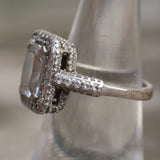 Vintage Sterling CZ Cocktail Ring 6.25