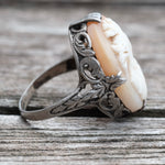 Vintage Sterling Cameo Ring 4