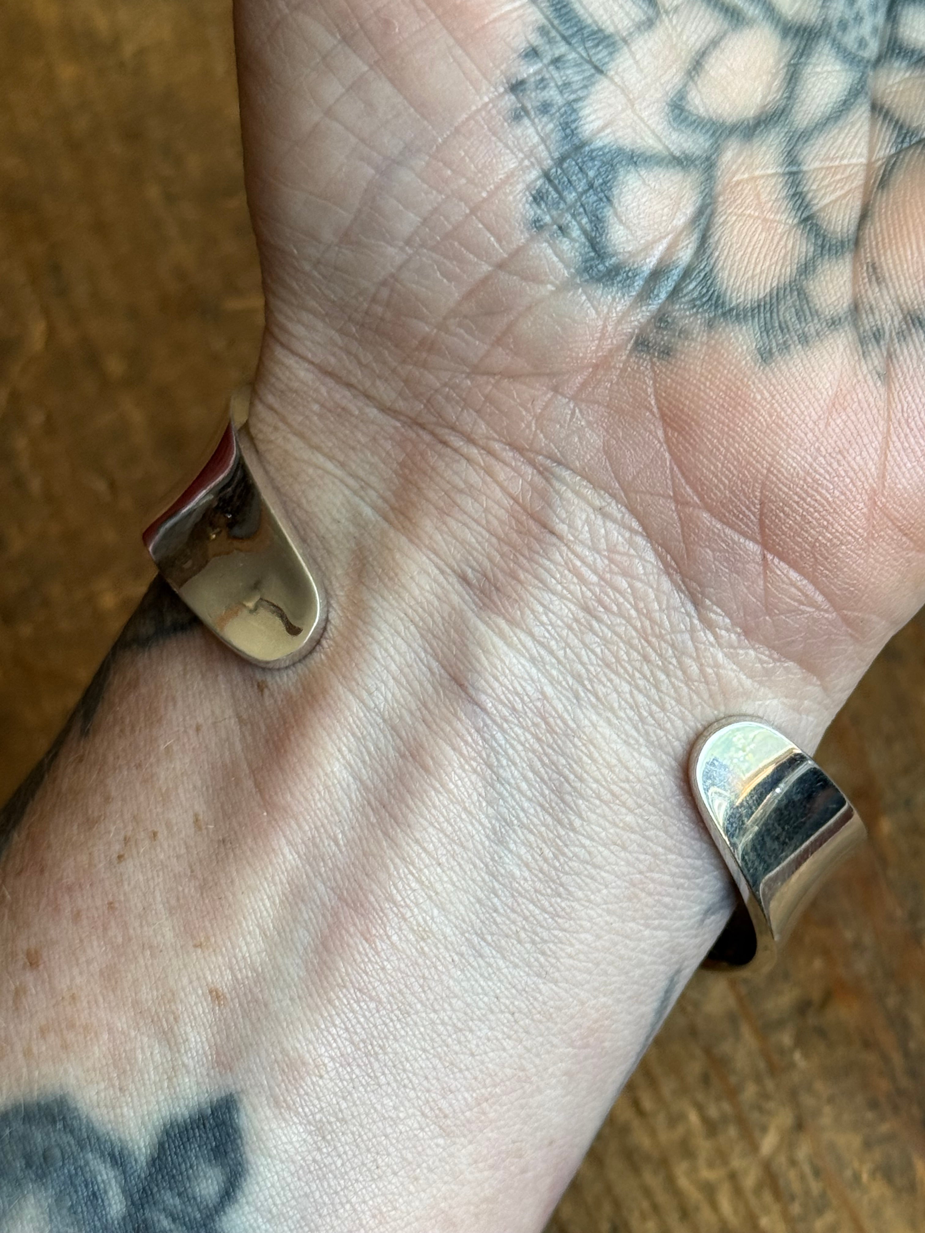 Vintage Sterling Silver Modernist wave Cuff