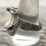 Vintage Sterling Turquoise Saddle Ring 11.5