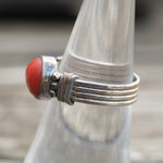 Vintage Sterling Coral RIng 6.25