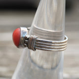 Vintage Sterling Coral RIng 6.25