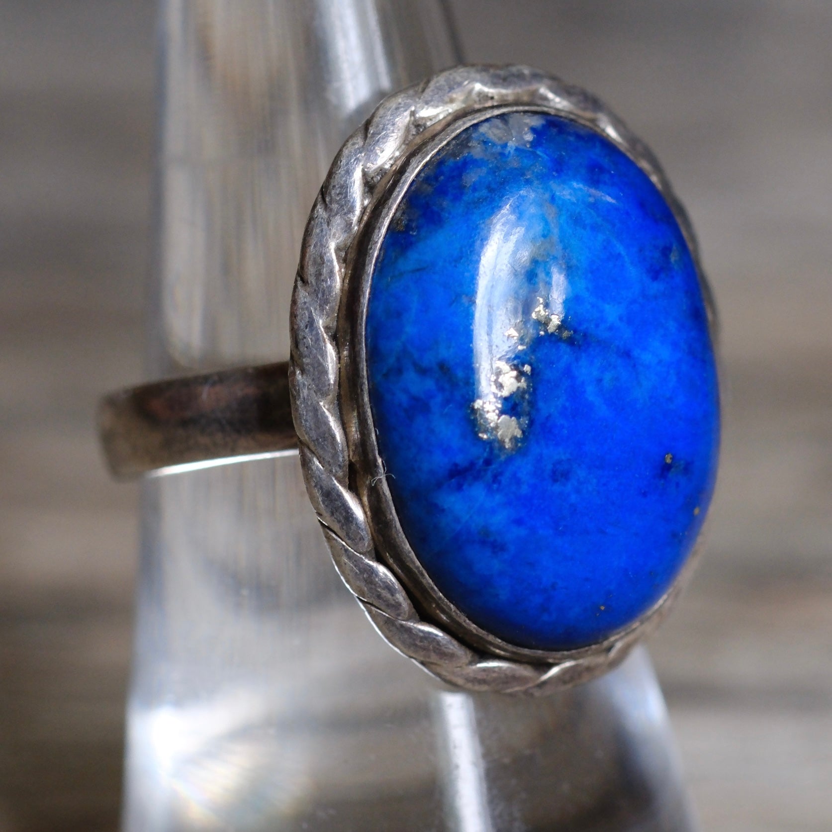 Vintage Sterling Lapis Ring 7.5