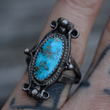 Vintage Sterling Turquoise Ring 7.25