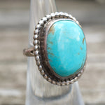 Vintage Sterling Turquoise Ring 4.5