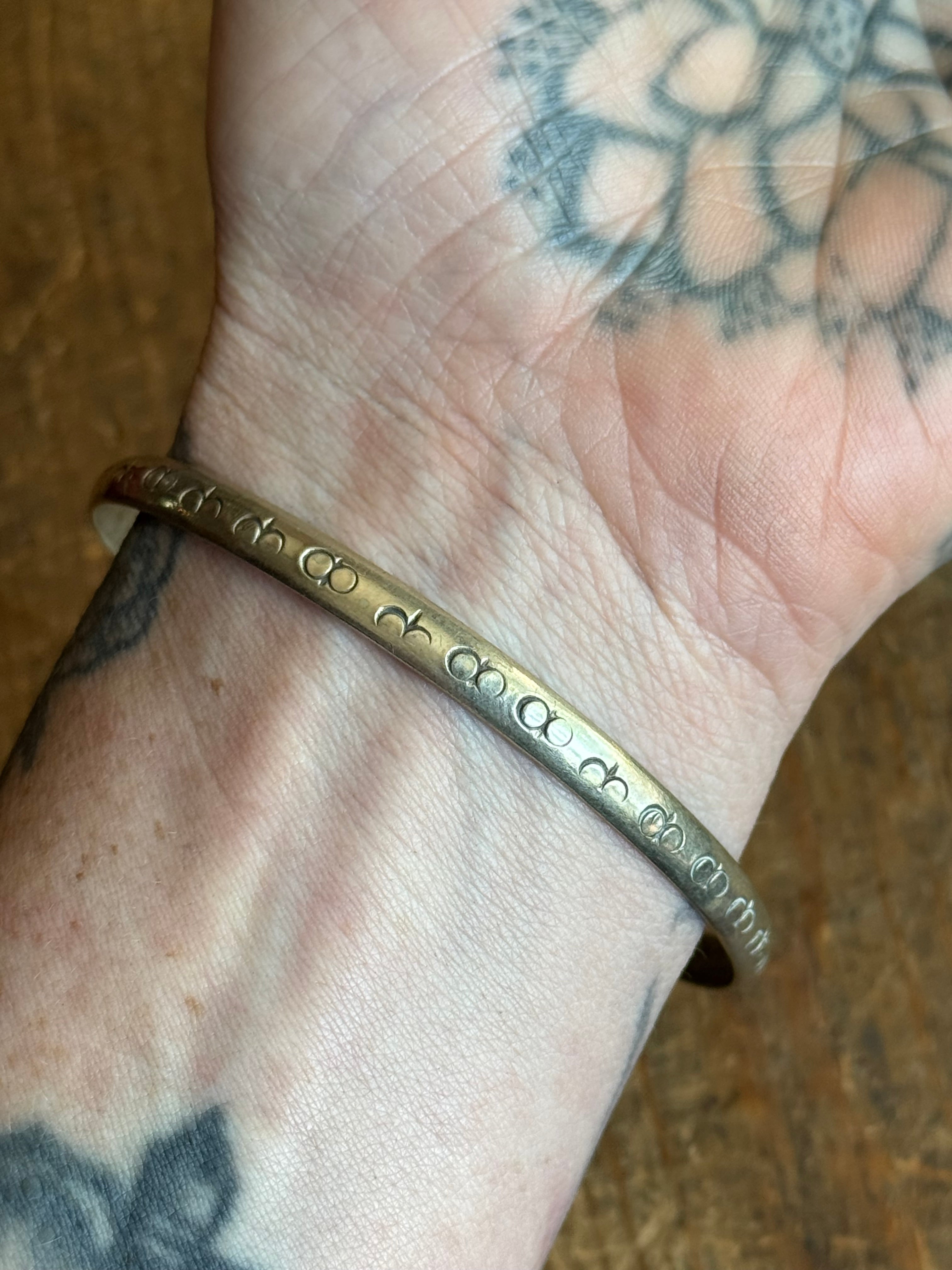 Vintage Sterling Silver Stamped Bangle