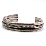 Vintage Sterling Silver Braided Cuff Bracelet 6.5"