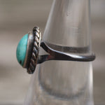 Vintage Sterling Turquoise Roper Ring 5.75