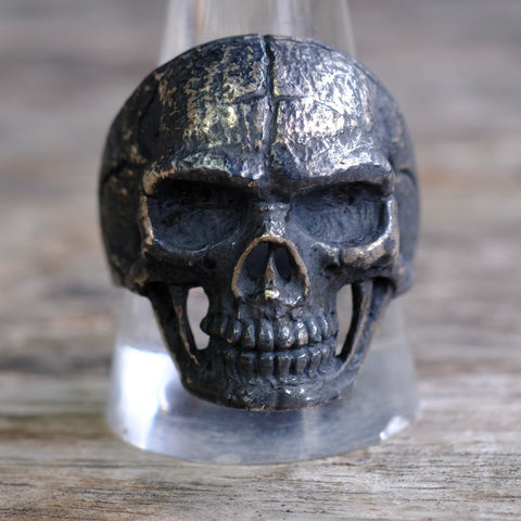 Vintage Sterling Skull Ring 13