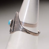 Vintage Sterling Turquoise Arrowhead Cigar Band Ring 2.75