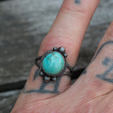 Vintage Sterling Turquoise Ring 5.75