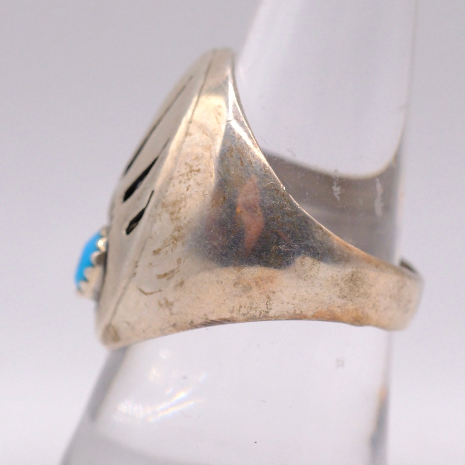 Vintage Sterling Turquoise Bear Paw Ring 9
