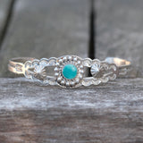 Vintage Sterling Turquoise Stamped Cuff