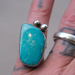 Vintage Sterling Turquoise Ring 6.75